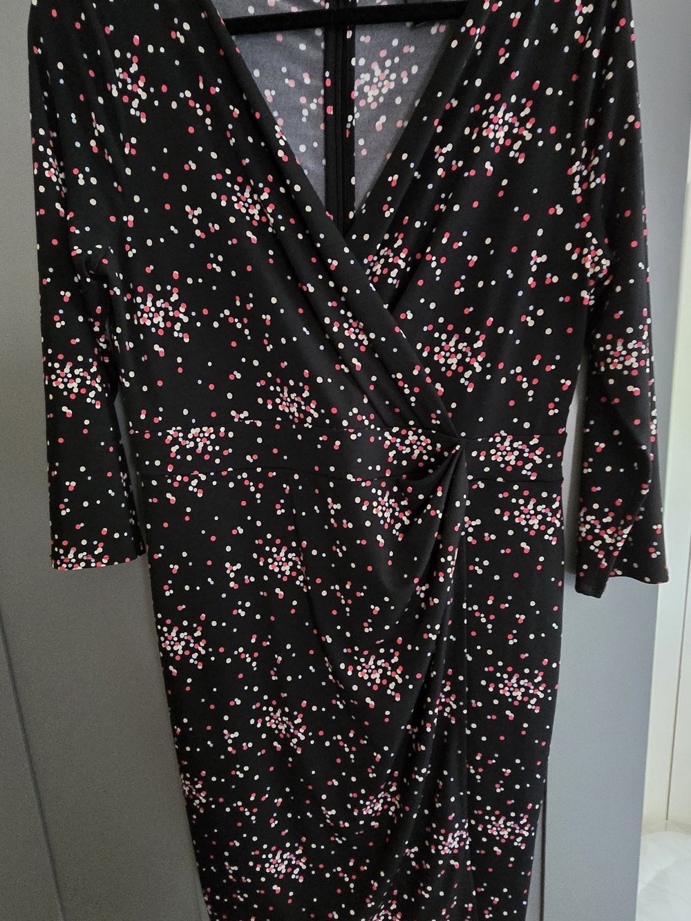 Ann Taylor Black Long-Sleeve Wrap Dress